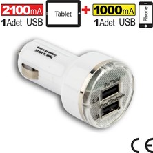 AUTOMİX Premium 12v-24v İkili USB Soket 2100ma+1000ma 36481