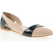 Nemesis Shoes Babet Ayakkabı Pudra Lacivert Rugan