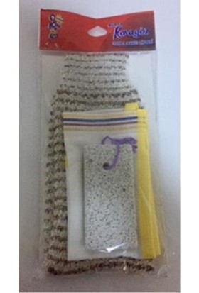 Karagöz 3'lü Kese + Lif + Ponza Taşı Set