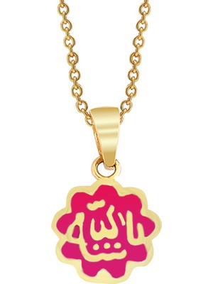 Altınsepeti Küçük Pembe Mineli Dua Altın Kolye As1297Kl
