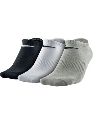 Nike SX4705 901 Spor Kısa Çorap Gri-Siyah-Beyaz