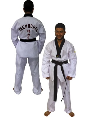 Profesyonel Siyah Yaka Taekwondo Elbisesi 170 cm