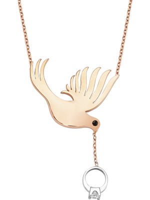 Altınsepeti Rose Altın Yüzük Getiren Kuş Kolye As1310Klr2