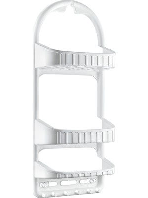 Vienev Duş Caddy Şampuanlık Beyaz Renkli Su Akıtma Özelliği ile Pratik Kullanım