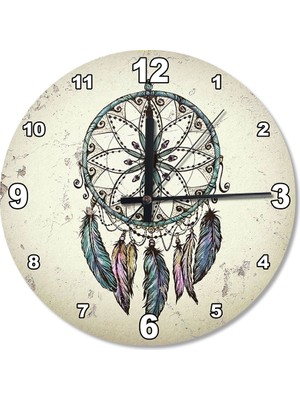 Tablomega Dream Catcher Ahşap Duvar Saati
