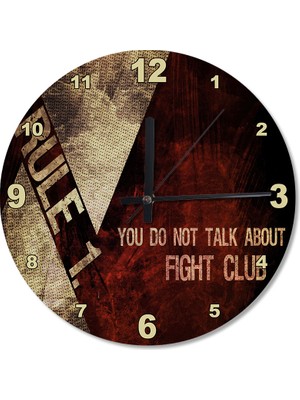 Tablomega Fight Club Kural 1 Baskılı Duvar Saati