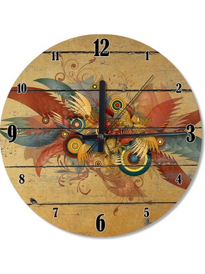 Cakasepetim Renkli Tüyler Akarlı Duvar Saati