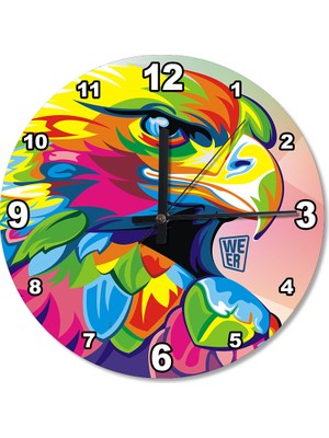 Cakasepetim Renkli Kartal Analog Duvar Saati