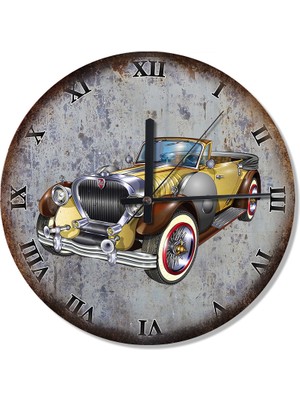 Cakasepetim Klasik Otomobil Roma Rakamlı Tasarım Duvar Saati
