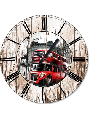 Cakasepetim İngiltere'nin  Sembolü Çift Katlı Otobüs Tasarım Duvar Saati