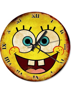 Cakasepetim Retro Sünger Bob Analog Duvar Saati