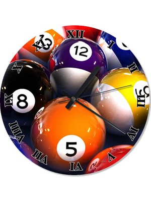 Cakasepetim Bilardo Topları Temalı Duvar Saati