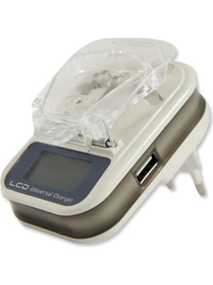 Wildlebend LCD Ekran USB Çıkışlı Universal Şarj