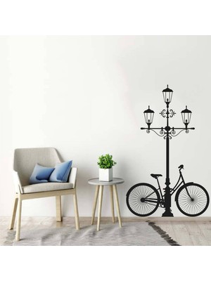 Hepsi Duvar Street Lamp And Bike Duvar Sticker