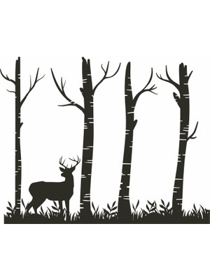Hepsi Duvar Deer And Forest Duvar Sticker