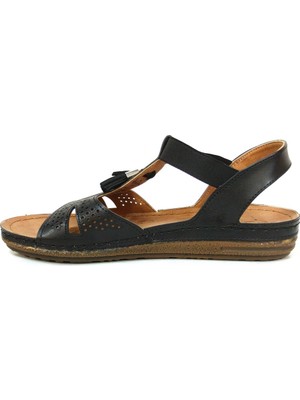 Carlaverde 140738 Siyah Anatomik Comfort Bayan Sandalet