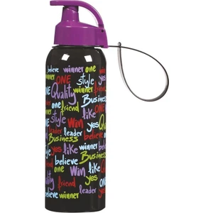 Retro Desenli Opak Askılı Matara (500 ml - Kırılmaz)