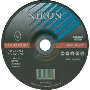 Bombeli Metal Taşlama Taşı 180*6*22 mm 5 Adet