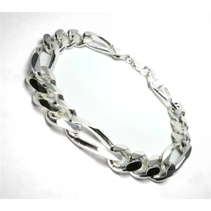 Osmanlı Gümüş Figaro Gümüş Erkek Bileklik Künye Kalın 37Gr