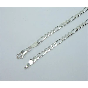Osmanlı Gümüş Figaro Gümüş Erkek Bileklik Künye Orta 5mm 6,5Gr
