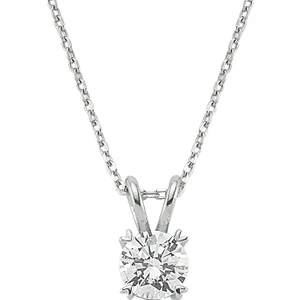 Silver & Silver 1ct Zirkon Taşlı Tektaş Kolye