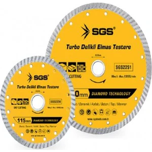 115Mm Turbo Delikli Elmas Testere Sgs2250 (1 Adet)