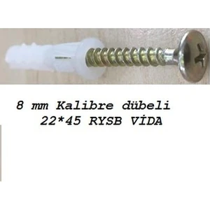 Kalibre Dübel 8 Mm Alçıpan Vidalı (100 Adet) (1 Paket)