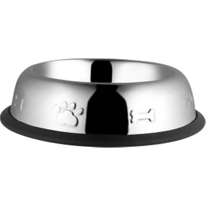 Oval Çelik Kedi Ve Köpek Mama Kabı Kabartma Desenli 8 Oz