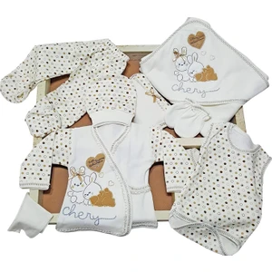 Baby Kids Colors 11 Parça Organik Pamuk Bebek Hastane Çıkışı Yenidoğan Zıbın Set