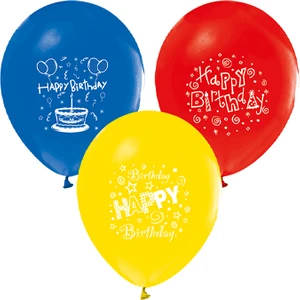Happy Birthday Baskılı Balon 10 Adet