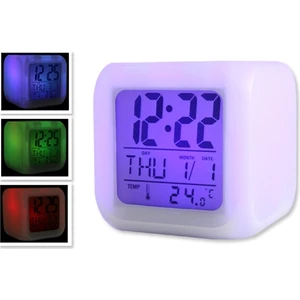 7 Renk Değiştiren Alarmlı Dijital Küp Saat