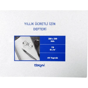 Yıllık Ücretli İzin Defteri 40 Yaprak