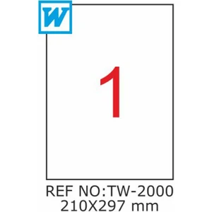 210X297 Mm Laser Etiket Tw-2000