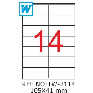 105X41 Mm Laser Etiket Tw-2114