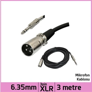 Ti-Mesh 6.35Mm Stereo Plug 3 Pin Xlr Erkek Mikrofon Ses Kablosu - 3M