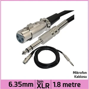 Ti-Mesh 6.35Mm Stereo 3 Pin Xlr Dişi Mikrofon Ses Kablosu - 1,8M