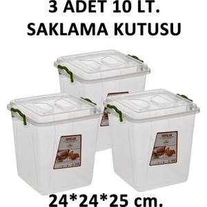 Elıte Derın Saklama Kutusu 10 Lt.3 Adet