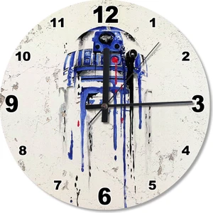 Starwars R2D2 Robot Ahşap Duvar Saati
