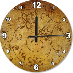 Yasemin Çiçekleri Ahşap Duvar Saati