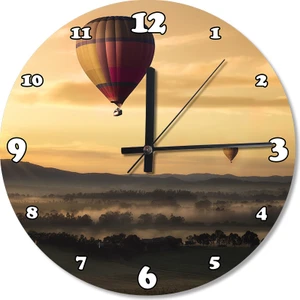 Uçan Balonlar Yolculuk Ahşap Duvar Saati
