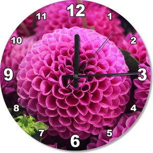 Pembe Çiçek Ahşap Duvar Saati