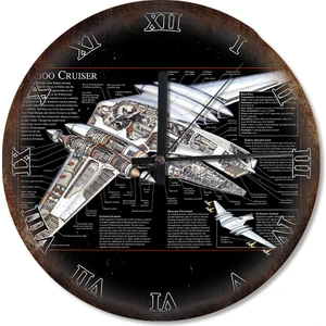 Star Wars Naboo Cruiser Savaş Gemisi Dekoratif Duvar Saati