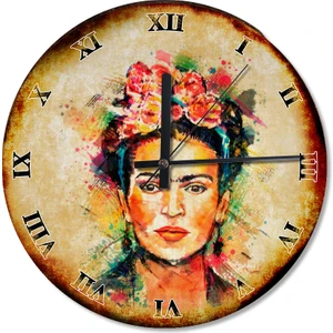 Frida Kahlo Roma Rakamlı Baskılı Duvar Saati