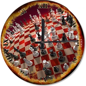 Tablomega Santranç Takımları Baskılı Duvar Saati