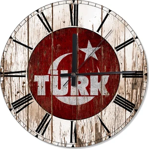 Türk Yazı Bayrak Akarlı Duvar Saati