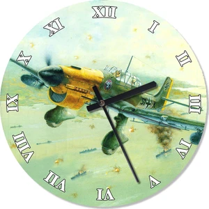 İkinci Dünya Savaşındaki Alman Savaş Uçağı Analog Duvar Saati