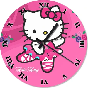 Hello kitty Pembe Duvar Saati