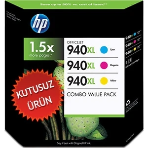 Hp 940Xl Ch637Bn  3Lü Paket Kartuş Sarı + Kırmızı + Mavi