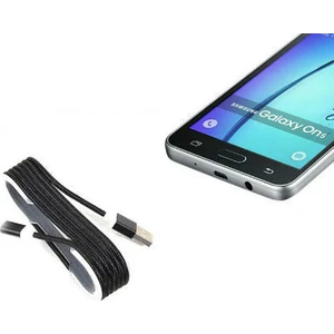 Android Örgü Şeklinde Renkli Çelik Şarj Data Kablosu - Siyah