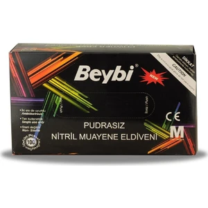 Nitril Eldiveni Pudrasız Siyah Medium (M) 20 Paket
